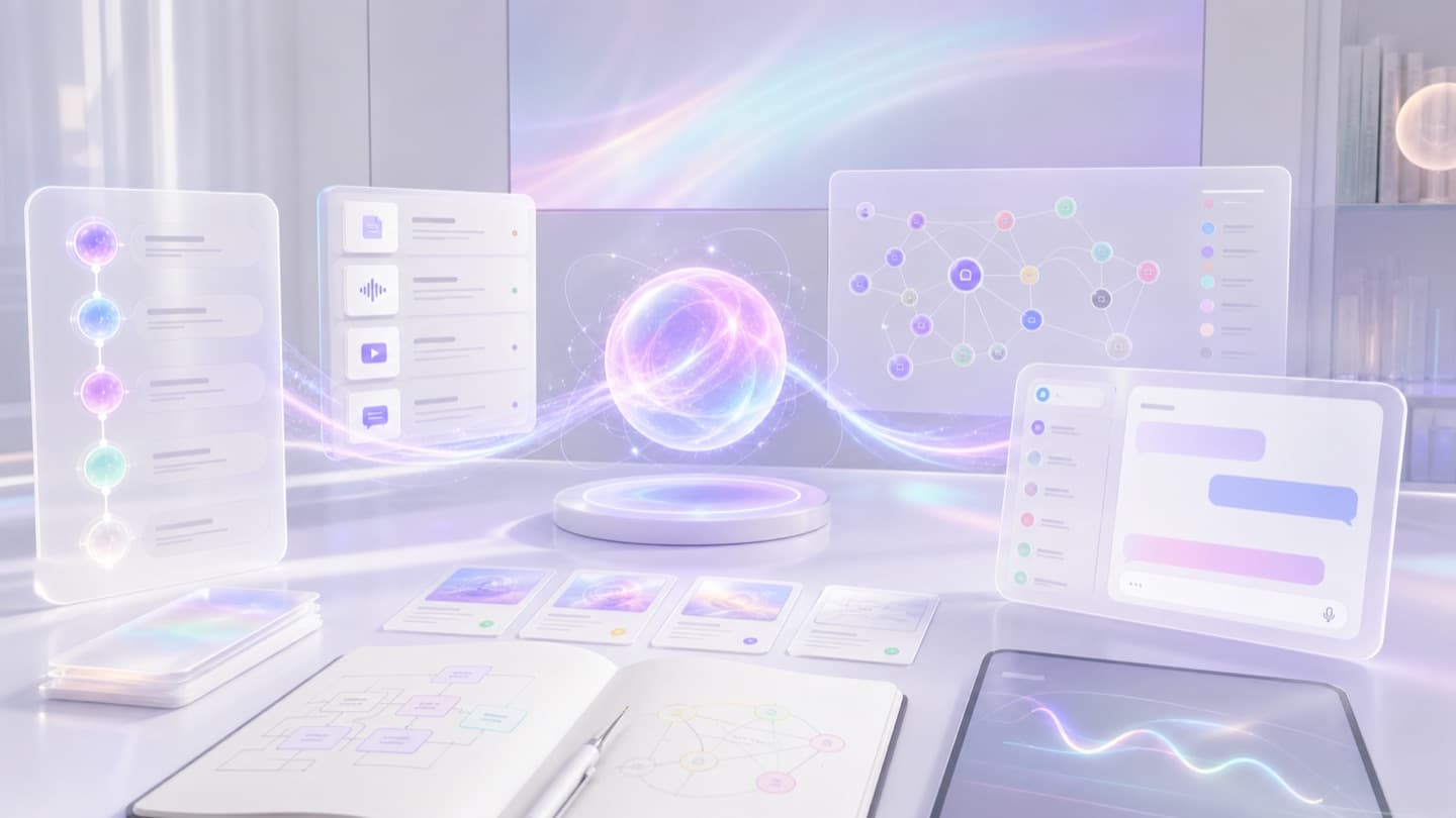 Official announcement image showing Aura creation, onboarding, memory review, graph preview, and conversation testing.